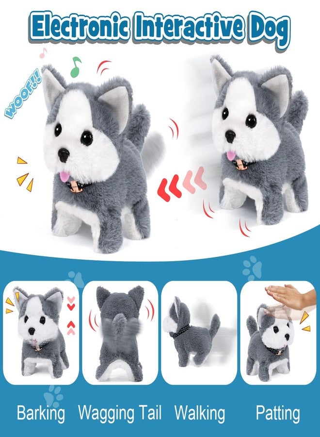 B Bascolor 22Pcs Dog Toys for Kids Vet Doctor Kit,Walking Barking Electronic Interactive Husky Dog Toy,Veterinarian Playset for Kids,Pretend Play Birthday Gift Preschool Toy for Boys Toddlers 3 4 5 6+ - Image 3
